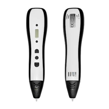 Imagem de Caneta 3D RP700C com Tela OLED, Design Aerodinâmico, Temperatura Ajustável, Bico de Cerâmica de 0,6mm, Aquecimento Rápido em 25s, Controle de Velocidade, Imprime em PLA/ABS, Branca