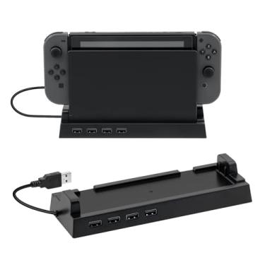 Imagem de Mcbazel Hub USB para Switch Dock, 4 portas USB 2.0 Hub Dock compatível com NS Switch – Preto