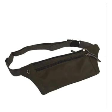 Imagem de Pochete Doleira Impermeável Esportiva, Bolsa de Cintura Preta com Múltiplos Compartimentos, Design Moderno para Atividades ao Ar Livre (Verde)