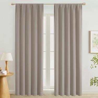 Imagem de Lecloud Cortinas de pedra para quarto de 2 cm de comprimento, 2 peças, cortinas modernas para sala de jantar, cortinas de tratamento de janela com isolamento térmico para varão, cada painel 127 cm L x