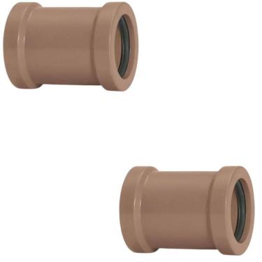 Imagem de Luva De Correr 40Mm Pvc Encanamento Conexão Kit 02 Un