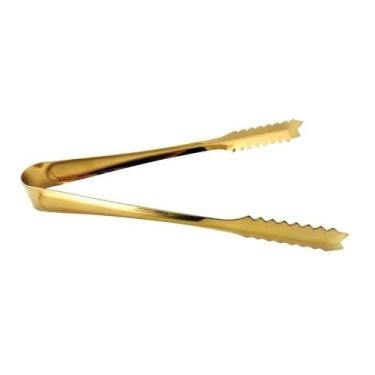 Imagem de Pegador 15cm Para Gelo De Aço Inox Dourado - Mimo Style