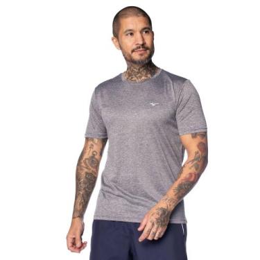 Imagem de Camiseta Masculina Mizuno Run Spark II Cinza Mescla/Preto, Cinza, Pret