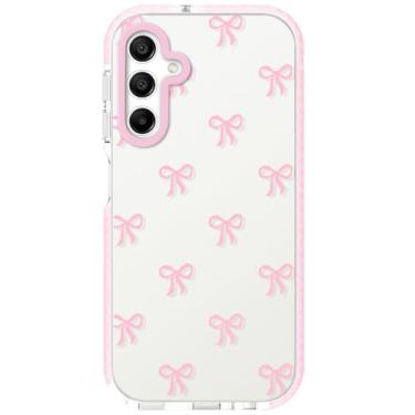 Imagem de Dumkery Capa de telefone feminina compatível com Samsung Galaxy A15 5G, linda estampa estética de laço para Galaxy A15 4G, capa amortecedora de TPU macio e transparente à prova de choque para meninas