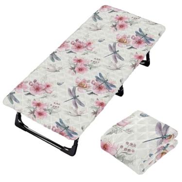 Imagem de Burbuja Lençol de berço de libélulas para crianças, lençol de cochilo acolchoado portátil com faixa elástica para meninas e meninos, lavável na máquina, 63,5 x 127 cm