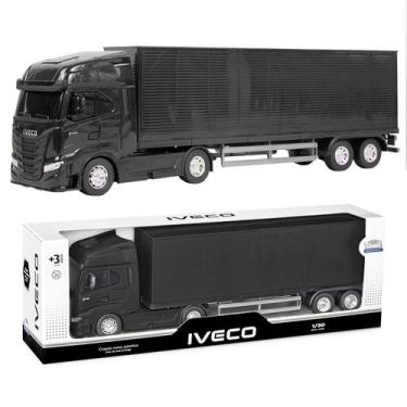 Imagem de Caminhão Iveco S-way Toco Baú Miniatura Brinquedo Realista Colecionáve