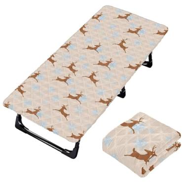 Imagem de Burbuja Lençol de berço de flocos de neve de veado para crianças, lençol de cochilo acolchoado portátil com faixa elástica para meninas e meninos, lavável na máquina, 63,5 x 127 cm