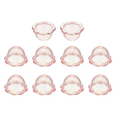 Imagem de PATIKIL 10 peças de contas de flor de sino, bonés de flores de acrílico, tampas de joias para artesanato, faça você mesmo, sinos de vento, brincos pendentes, pulseiras, decoração de corrente de