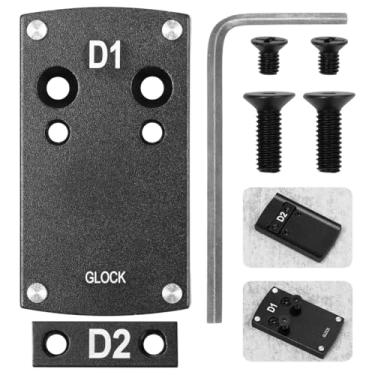 Imagem de Toyokar Kit de placa adaptadora fina e leve, montagem de mira de placa de liga de alumínio à prova de ferrugem compatível com Glock, parafusos com chave hexagonal em forma de L e placas, preto