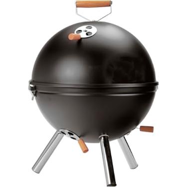 Imagem de Churrasqueira Portátil a Carvão com Tampa Bafo – Compacta, Resistente e Ideal para Carnes Suculentas, Viagens e Área Externa – Metal Preto