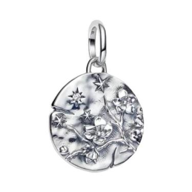 Imagem de Pingente Retro De Coração Com Lua E Caveira Prateada Para Mulheres, Pu