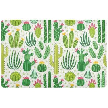 Imagem de TSENQUE Tapete personalizado verde cacto tapete bonito outono exterior capacho entrada interna tapetes de entrada lavável para dentro de casa 81,3 cm x 50,8 cm
