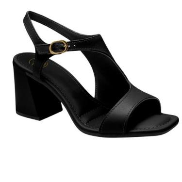 Imagem de Sandália Dakota Y9991 em Couro Preto com Salto Balmy  Elegante e Confo