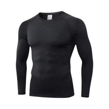 Imagem de Camisa Térmica Masculina Slim Fit De Manga Longa Com Gola O, Secagem R