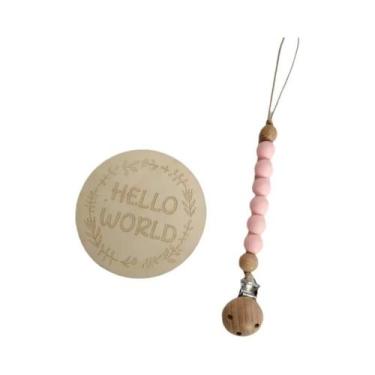 Imagem de Clipe De Chupeta De Silicone Cor Madeira Para Bebê, Mordedor Infantil,