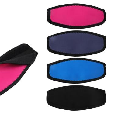 Imagem de 4 alças de máscara de mergulho, capas de máscara de natação à prova d'água capas de neoprene para esportes aquáticos com tiras de neoprene para máscaras de mergulho