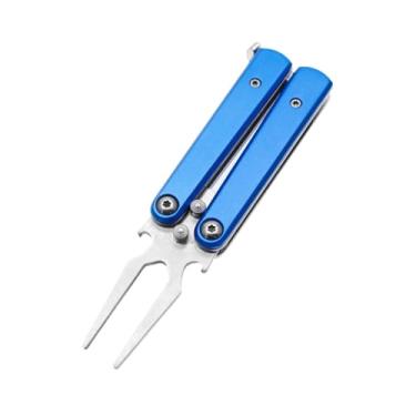 Imagem de Qraatosi Ferramenta para Reparar Marcas de Taco de Golfe, Equipamento de Golfe, Garfo de Metal, Presente para Golfistas, Ferramenta, Portátil, Leve, Azul