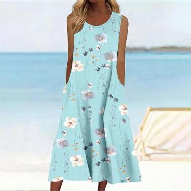 Imagem de Vestido Casual Sem Mangas Estampado plus Size Para O Verão Roupas Femi