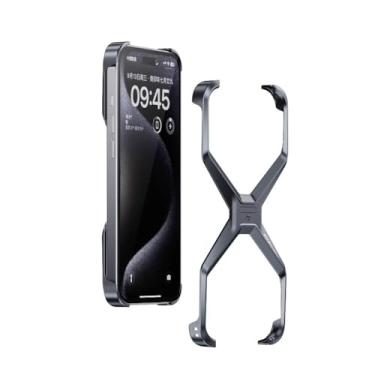 Imagem de SNIDII para iPhone 16 Pro Max Tipo de metal X removível Armadura de dissipação de calor Capa à prova de choque (Gray)