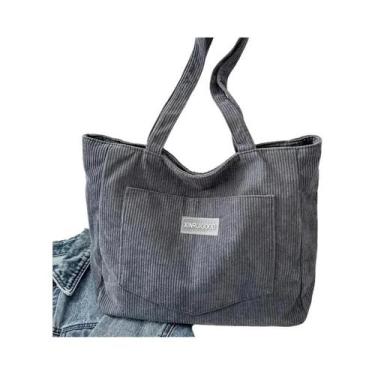 Imagem de Bolsa De Ombro De Corduroy Grande Para Mulheres, Bolsa Casual De Moda 