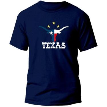 Imagem de Camisa Camiseta Rodeio Country Masculino 100% Algodão Texas Farm, Azul