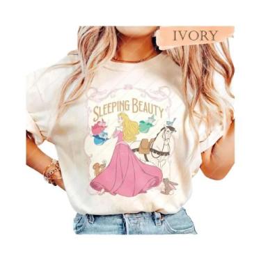 Imagem de Camiseta Unissex Floral Vintage Disney Aurora Bela Adormecida Y2k De A
