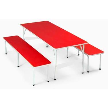 Imagem de Conjunto Infantil para Refeitório Colorido - School Center, Vermelho