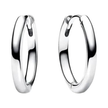 Imagem de Brincos De Argola Em Prata Esterlina 925 Com Pérola Em Forma De Lua, J