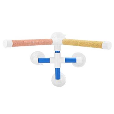 Imagem de Ainoli Papagaios Chuveiro Pólo de Banho Quatro Ventosas Revestimento Fosco Brinquedo Poleiro de Pássaro