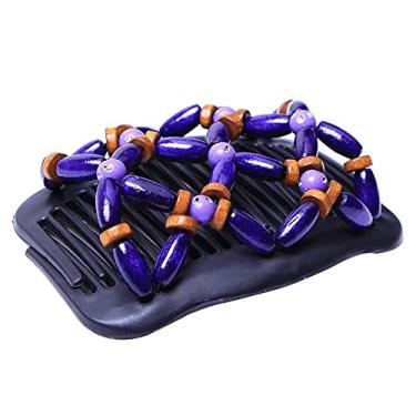 Imagem de ZJchao Grânulos de Madeira Retro Pente Mágico de Cabelo Duplo Grampo de Cabelo Feminino Acessórios de Estilo Vintage Ferramenta de Estilo de para Todos Os Tipos de (Roxa)
