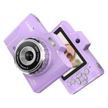 Imagem de Câmera digital de 2,5 K, câmera de vídeo digital infantil, câmera CCD de 48 MP, tela de 2,8 polegadas, zoom de 16x, antivibração, bateria de LED embutida, aniversário para adolescentes, estudantes