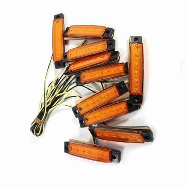 Imagem de Vroomoto Lâmpada indicadora de LED para caminhão, 6 luzes de LED marcadoras laterais, luz traseira com baixo consumo de energia para caminhão, van e caravana, pacote com dez (luz amarela)