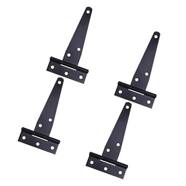 Imagem de 4 peças dobradiças em forma de T galvanizadas DIY, dobradiças triangulares de ferro à prova de ferrugem dobradiça resistente especial, dobradiças práticas para portões de porta para dobradiças