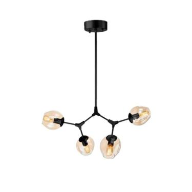 Imagem de Pendente Moderno Krypton 4 Vidros Mesa Bancada Gourmet Hall