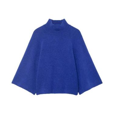 Imagem de Suéter De Malha Feminino Casual De Inverno Com Gola Alta E Manga Larga