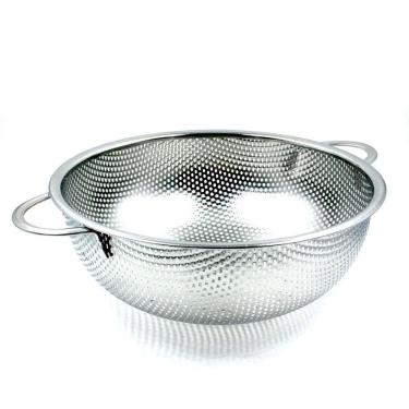 Imagem de ESCORREDOR DE INOX PARA MACARRÃO COM ALÇA MULTIUSO 22cm