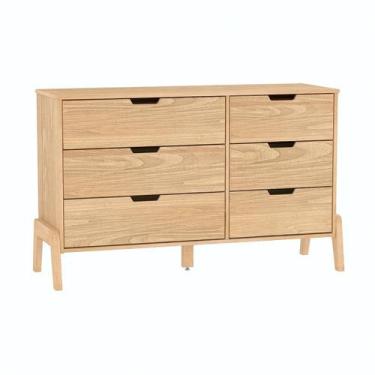 Imagem de Cômoda 6 Gavetas Veneza em Madeira Carvalho Rústico 119x40x76 cm Marin