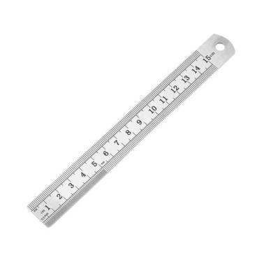 Imagem de Régua De Aço Inoxidável Dupla Face Com Escala Em Centímetros E Polegad