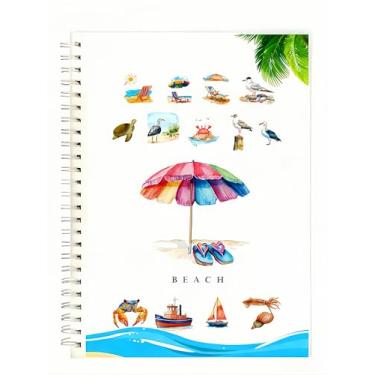 Imagem de Livro de exercícios em aquarela, conjunto de pintura de livros de aquarela, livro de colorir de água, conjunto adulto de tinta de aquarela, com tinta e caneta (volume único de praia)