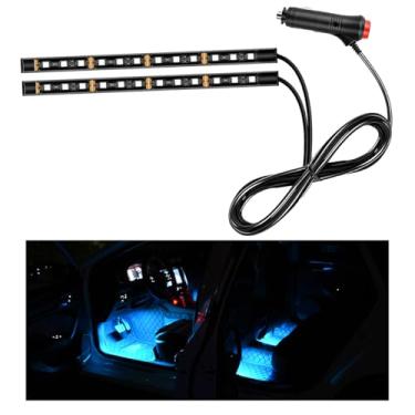 Imagem de Ohleats Fita de LED para carro, 24 luzes LED RGB para ambientes interiores automotivos, isqueiro sob o painel, luz noturna ambiente, kit de iluminação de lâmpada decorativa de interiores acessórios