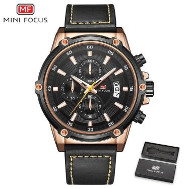 Imagem de Relógio Masculino Mini Focus Mf0175g à Prova D'água Ouro