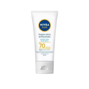 Imagem de Protetor Solar Facial FPS 70 Nivea Sun Toque Seco Antissinais 40ml