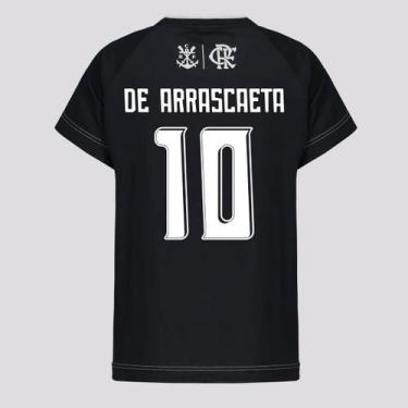 Imagem de Camisa Flamengo Trama 10 De Arrascaeta Infantil Preta - Braziline, 4 A
