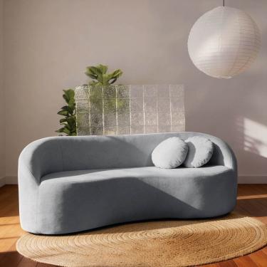 Imagem de Sofá 2 Lugares Orgânico 160cm Fava CabeCasa MadeiraOriginals Azul