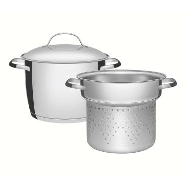 Imagem de Jogo De Panelas Allegra Espagueteira Cozi-Pasta Fundo Triplo Inox Tramontina