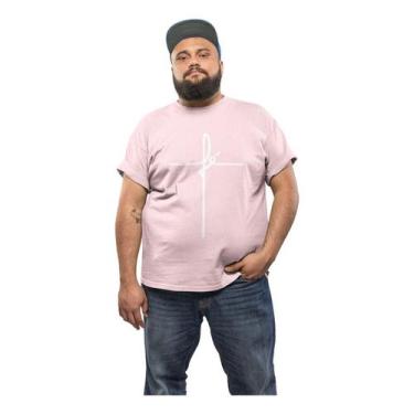 Imagem de Camiseta Masculina Plus Size Estampa Fé Algodão Manga Curta Confortáve