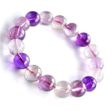 Imagem de Pulseira Natural Super Seven Crystal 6mm para mulheres e homens - Yiwe