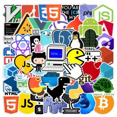 Imagem de Programação e codificação de adesivos: 50 peças de adesivos de vinil à