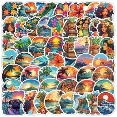 Imagem de Pacote de adesivos Hawaii Tropical Sunset Ocean Beach, 50 unidades - Y