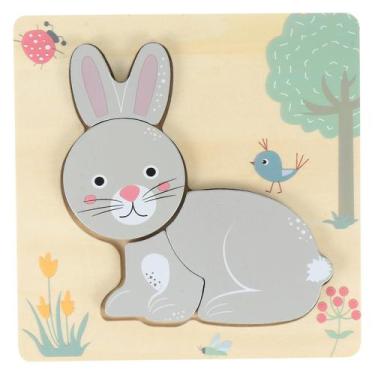 Imagem de Brinquedo educativo de madeira de desenho animado de quebra-cabeça tri